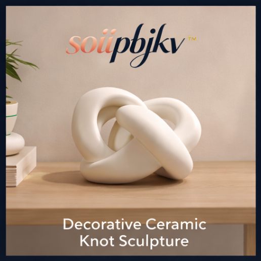 soiipbjkv™ Decorative Ceramic Knot Sculpture, ceramic knot decor, modern sculpture decor, shelf decoration