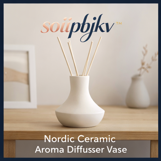 soiipbjkv™ Nordic Ceramic Aroma Diffuser Vase, ceramic diffuser vase, aromatherapy decor, nordic home fragrance