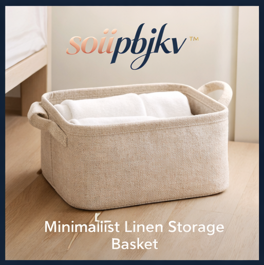 soiipbjkv™ Minimalist Linen Storage Basket, linen storage basket, fabric organizer, aesthetic home storage