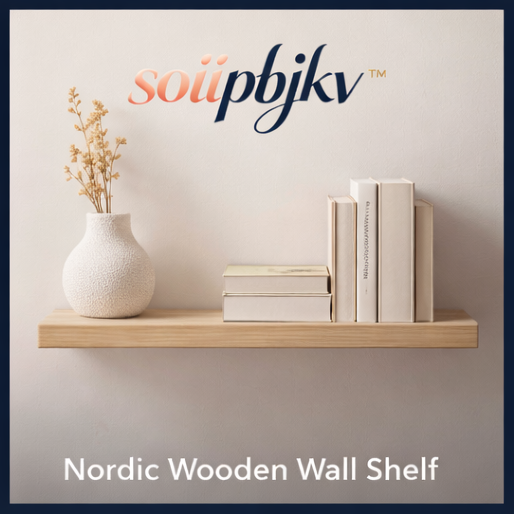 soiipbjkv™ Nordic Wooden Wall Shelf, floating wall shelf, wooden display shelf, minimalist wall decor